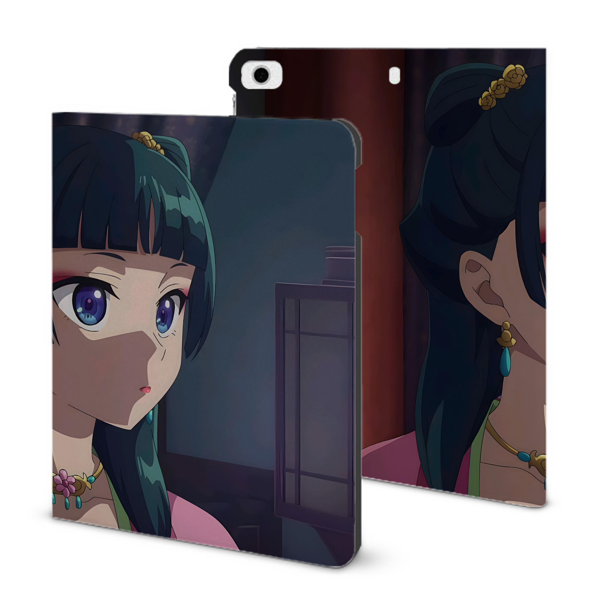 （画像用） 薬屋のひとりごと The Apothecary Diaries IPad ケース ブック型 PUレザー TPU 耐衝撃 軽量 薄型 ペン収納なし 全面保護 IPad 各モデル対応